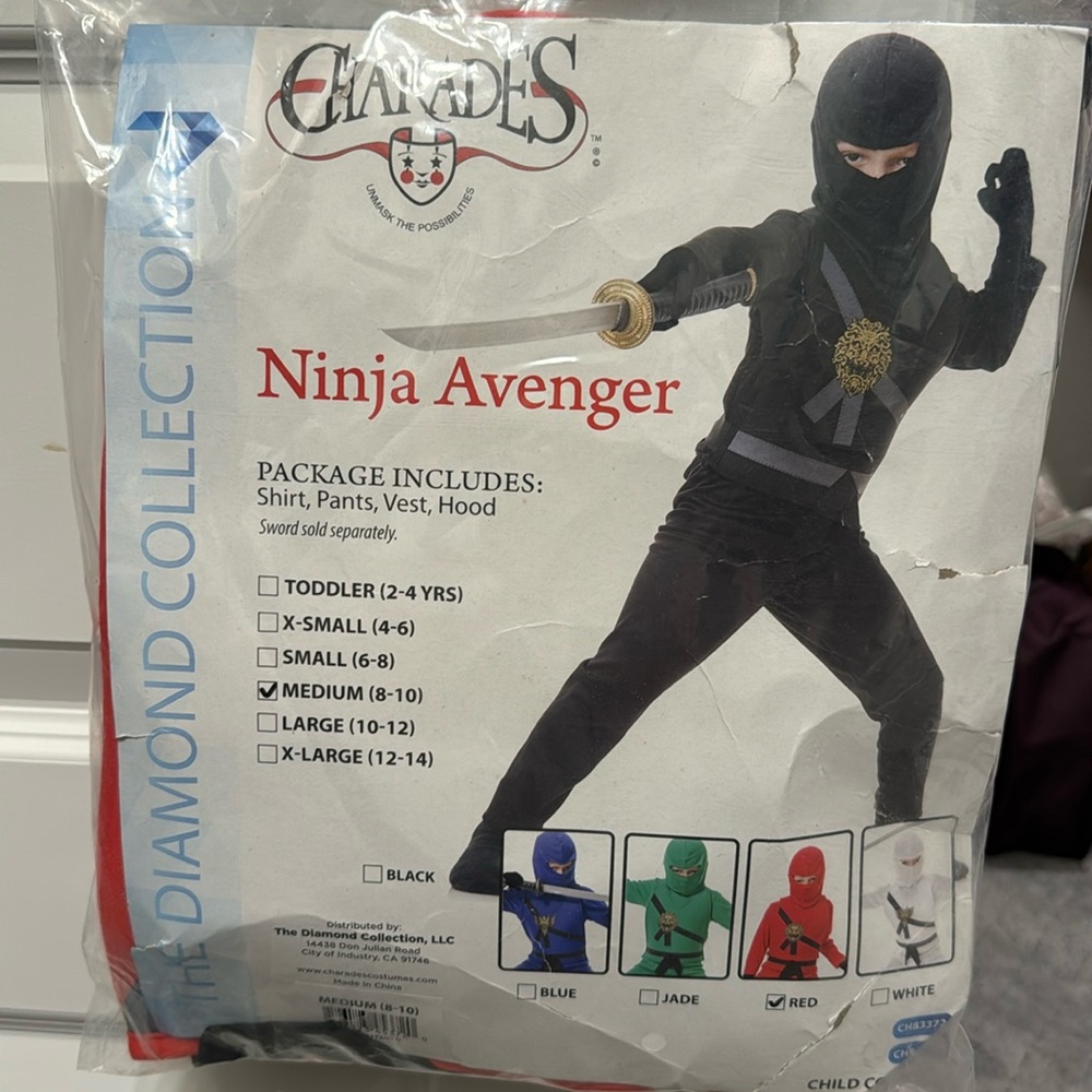 Ninja avenger red costume kids
